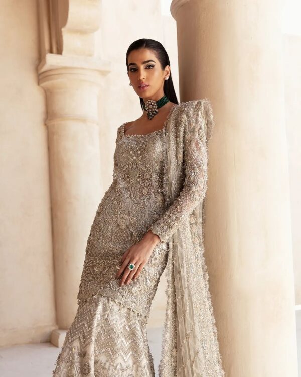 designer peplum with sharara and embroidery