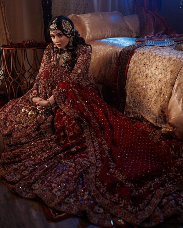 wedding long trail lehenga with kameez