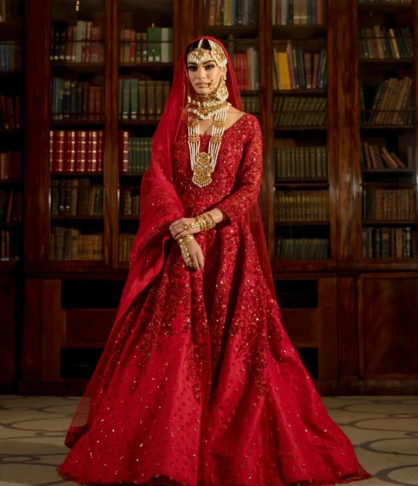 designer wedding gown with embroidery