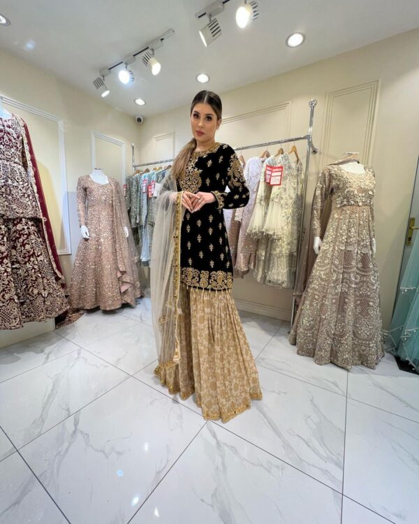 Designer Partywear garara with handwork
