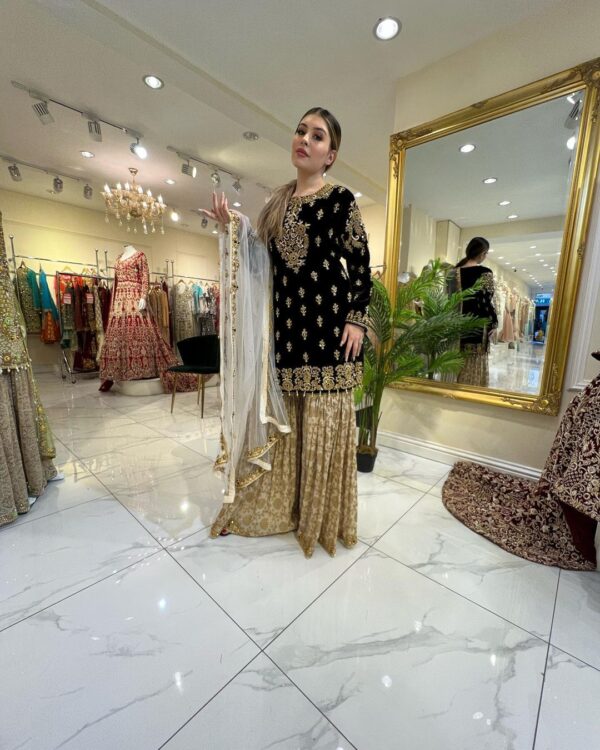 designer Partywear garara with embroidery