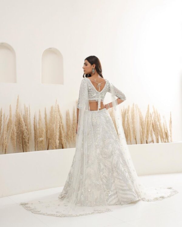 White designer lehenga choli with embroidery