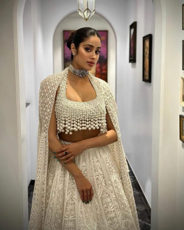 wedding lehenga with pearls