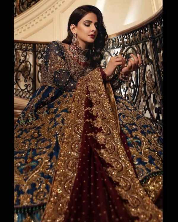 Designer wedding anarkali with lehenga