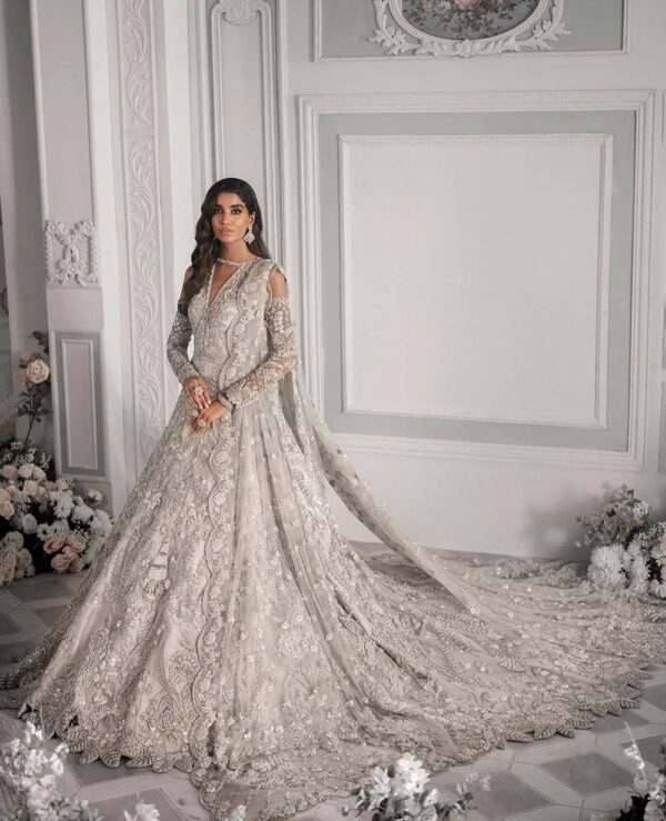 wedding long trail gown