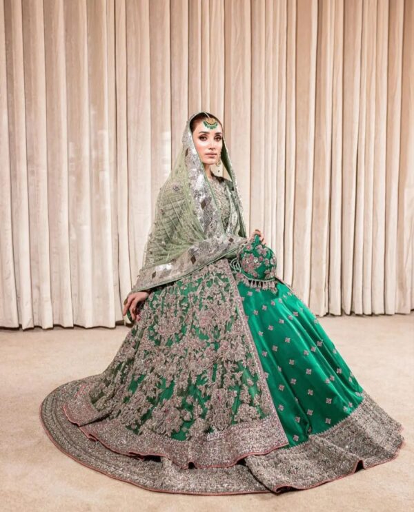 Designer wedding split anarkali with lehenga