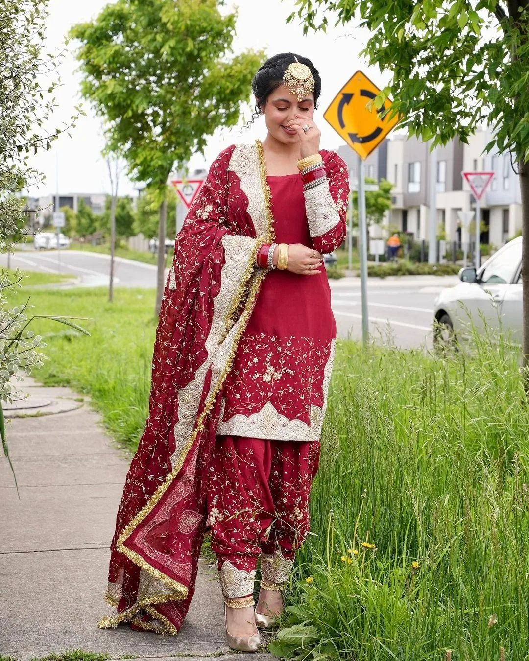 Buy Gorgeous Red Embroidered Georgette Wedding Wear Salwar Kameez - Zeel  Clothing