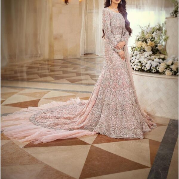Designer embroidered gown