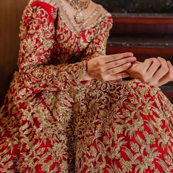 Designer wedding long trail gown