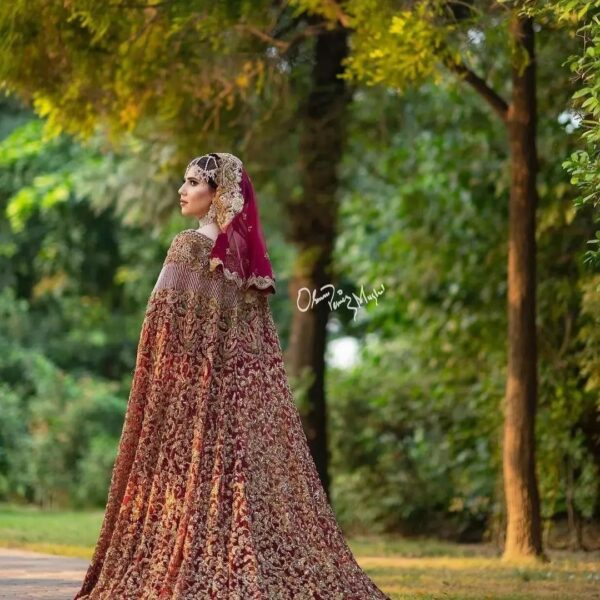 designer bridal long trail anrkali