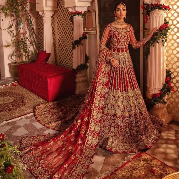 designer wedding anarkali withlehenga