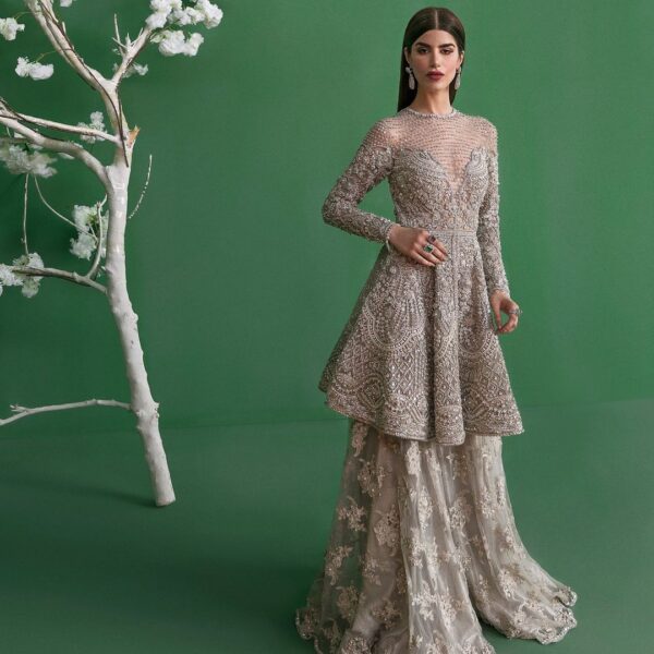 Designer peplum with sharara