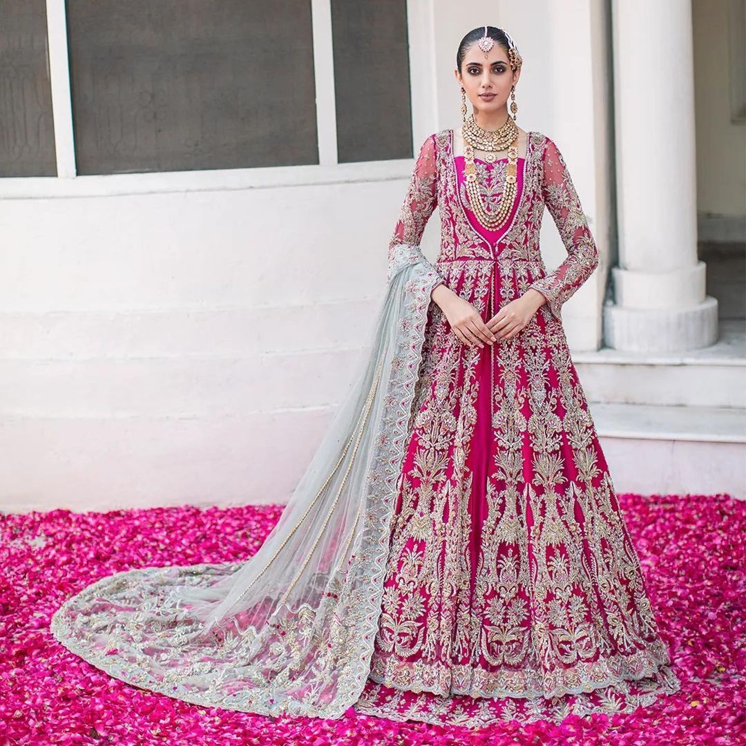 Bridal, Reception, Wedding Pink and Majenta color Silk fabric Lehenga :  1888208