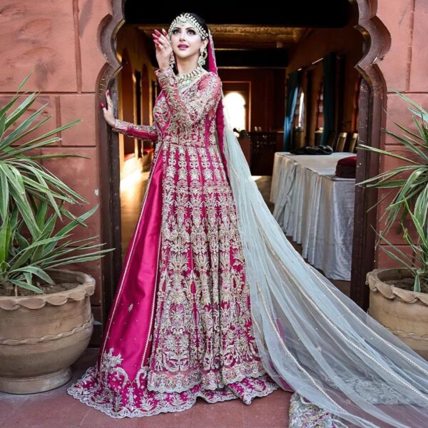 Designer wedding anrkali with lehenga