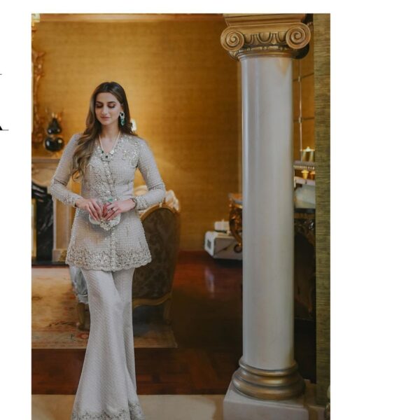 Designer split peplum with embroidery