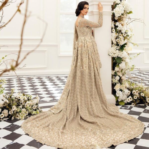 designer wedding long trail peplum with lehenga