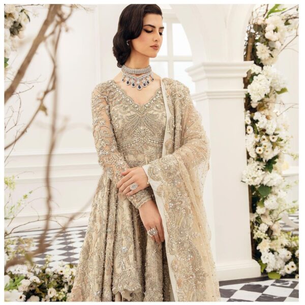 designer wedding lehenga with long trail peplum