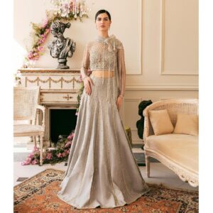 designer lehenga with embroidered blouse