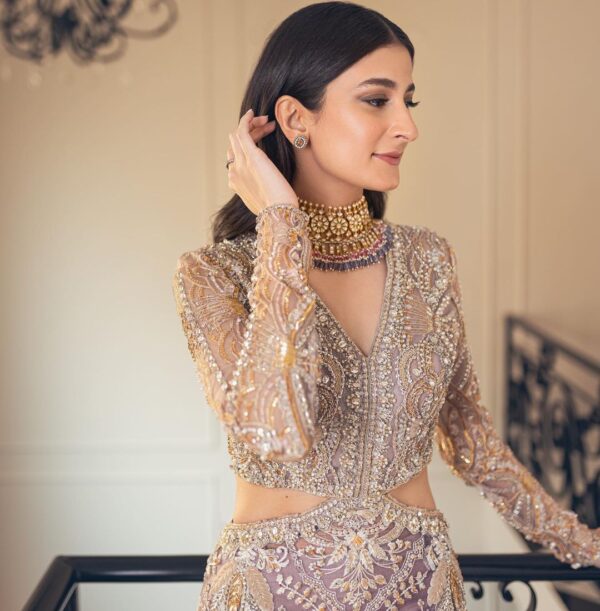 designer Partywear gown with embroidery
