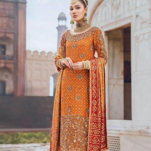 designer long kameez with palazzo