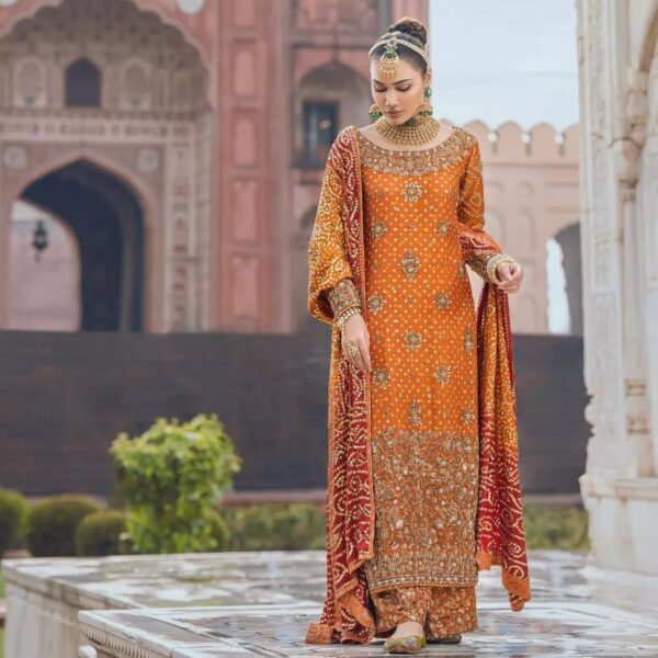 designer Partywear kameez with palazzo and embroidery