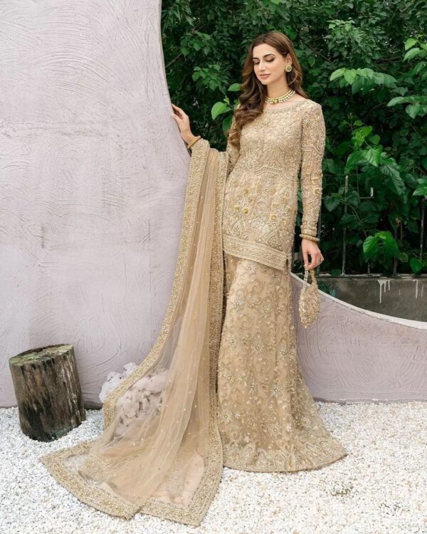 embroidered kameez with sharara
