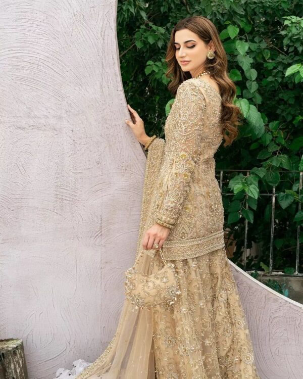 designer embroidered kameez with sharara