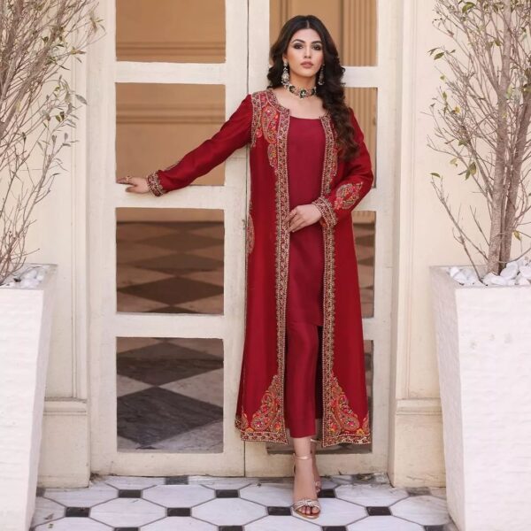 designer wedding long kameez with pant