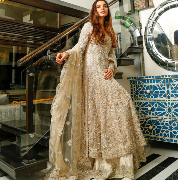 designer anarkali withlehenga with handwork