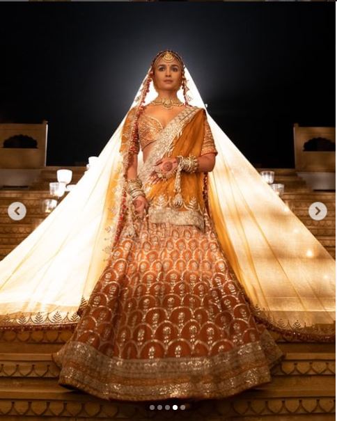 Orange Alia Bhatt Bridal dress