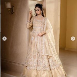 Wedding walima golden dress