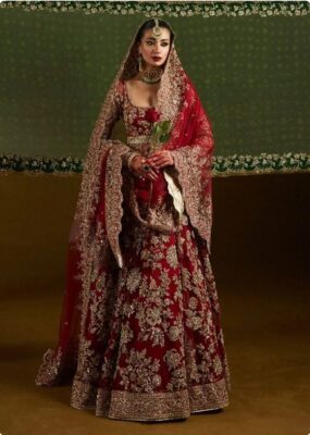 Majestic Crimson Bridal Outfit Majestic Crimson Bridal Outfit