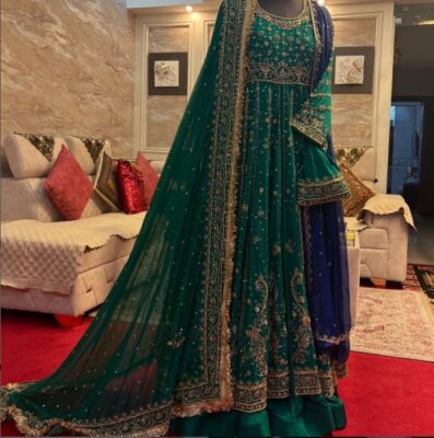 Blue Pakistani Maxi Gown for Weddings and Receptions Blue Pakistani Maxi Gown for Weddings and Receptions