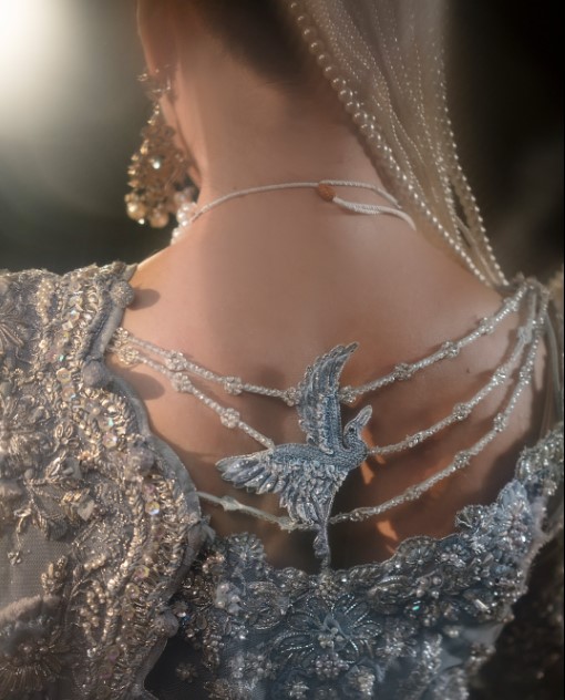 Pakistani Indian bride
pastel blue bridal outfit