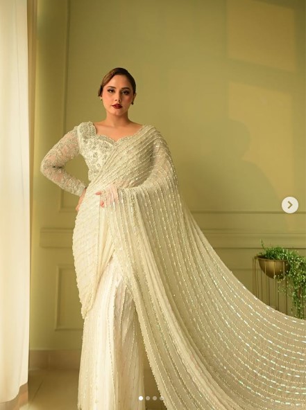 Pakistani style sari
Handwork net saree