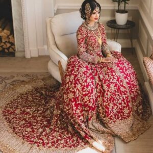 Pakistani bridal trail dress