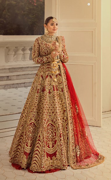 Traditional Pakistani bride look
Luxury ethnic bridal wear