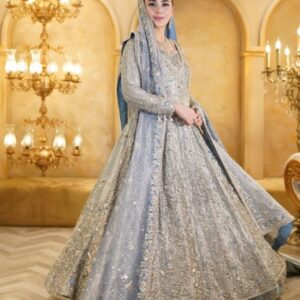 powder blue bridal gown