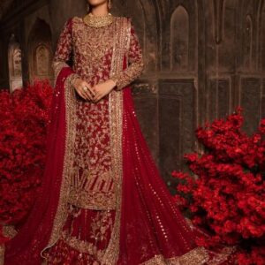 red bridal lehenga