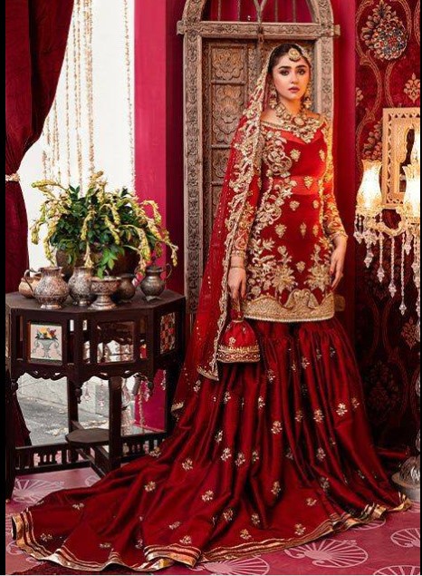 zardosi work dress pakistani bridal suit