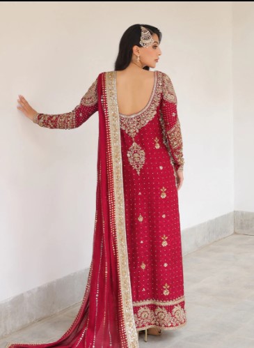 Red Long Pakistani Style Long Kameez Perfect for bridal wear 4 Wedding Wear Pakistani Dress
Bridal Long Kameez