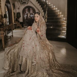 Gold and red lehenga