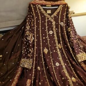 chocolate brown anarkali suit
