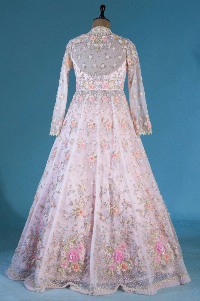 pink pastel bridal anarkali