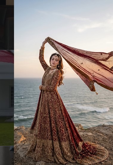 Pakistani Style Maroon Bridal Lehenga with Heavy Dupatta Work 1 Royal maroon lehenga
bridal lehenga