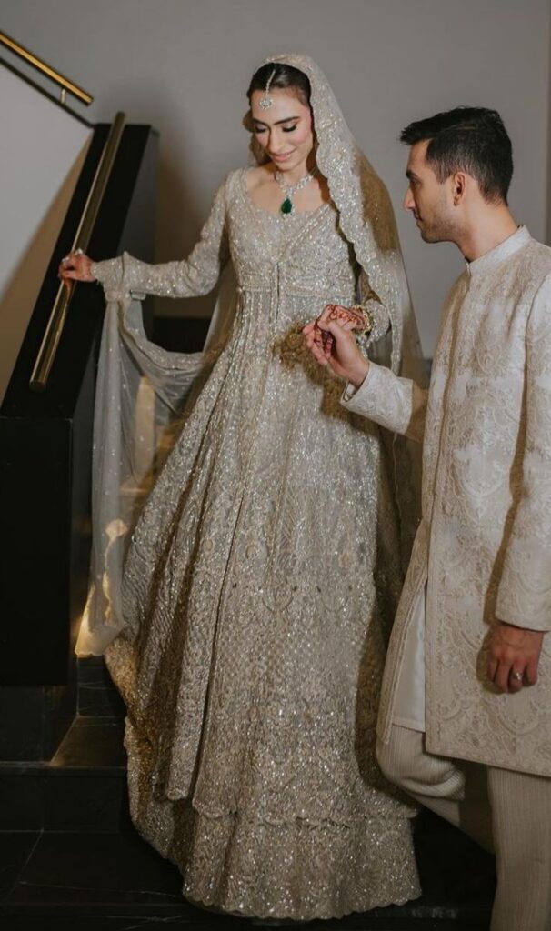 Ivory wedding lehenga