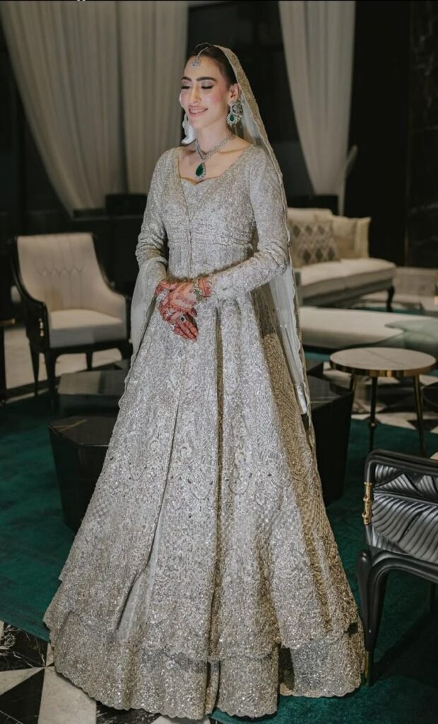 Hand embroidered bridal dress