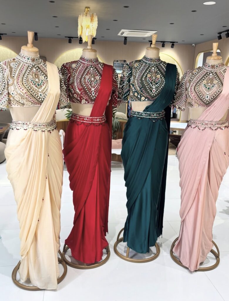 collection indo western party wear saree
