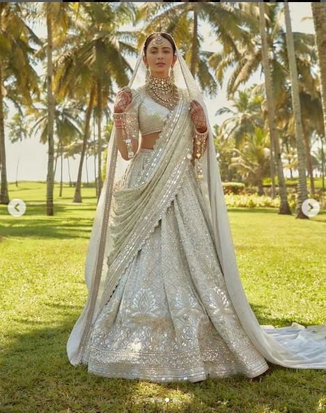 Rakul preet Wedding Lehenga choli White ivory - DN-1091