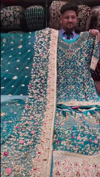Green Latest Fashion Bollywood Pakistani Indian Furshy Garara Unique Stylish Dress - DN-1105